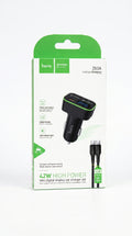 Set de Cargador para Auto Hoco Z63A 42W